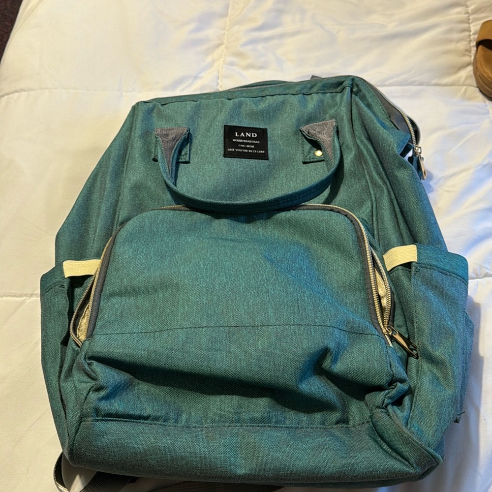 teal diaper bag